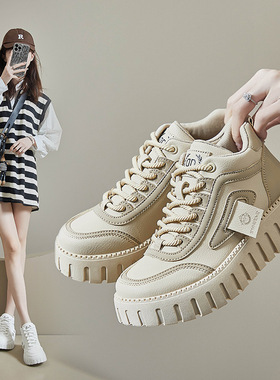 2025春季新款ins韩版高帮小白鞋女学生高帮厚底休闲鞋街拍KT12261