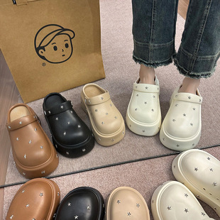 外出拖鞋女厚底EVA百搭洞洞鞋2026年夏季新款两穿外穿勃肯凉拖鞋