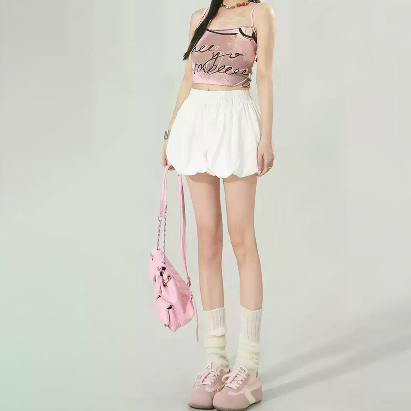 白色蛋糕短裙女夏季2026新款小个子花苞裙高腰显瘦蓬蓬a字半身裙