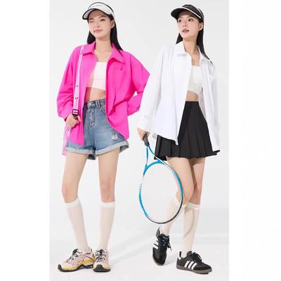 IZEXX潮牌防晒衣夏女多巴胺气质上衣长袖衬衣防晒服轻薄防紫外线