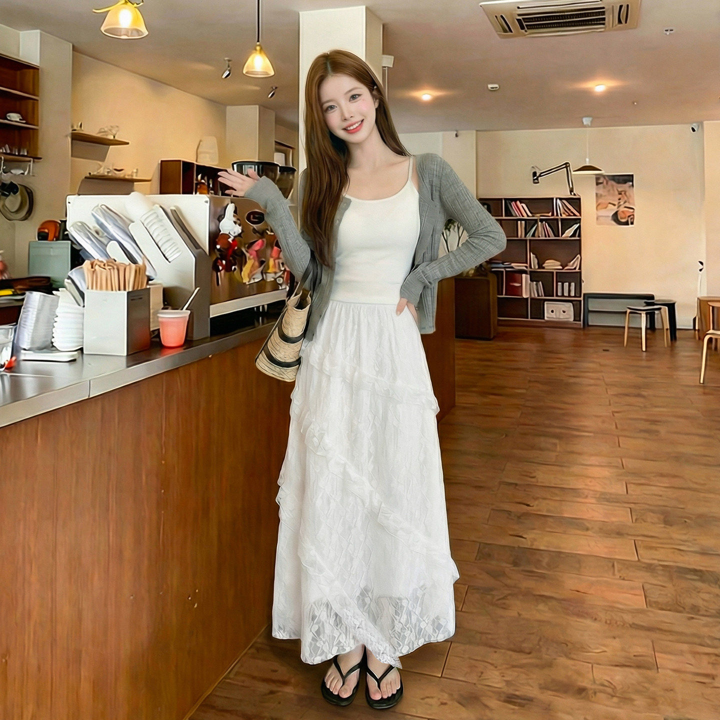 白色半身裙女春夏2026新款不规则a字纱裙小个子蕾丝蓬蓬蛋糕长裙