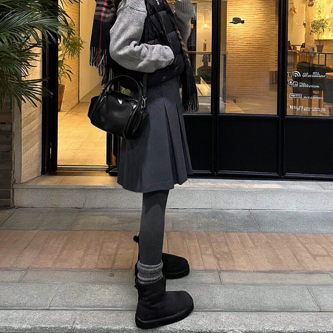 毛呢半身裙女秋冬季2026新款学院风a字中裙高腰显瘦羊毛百褶短裙