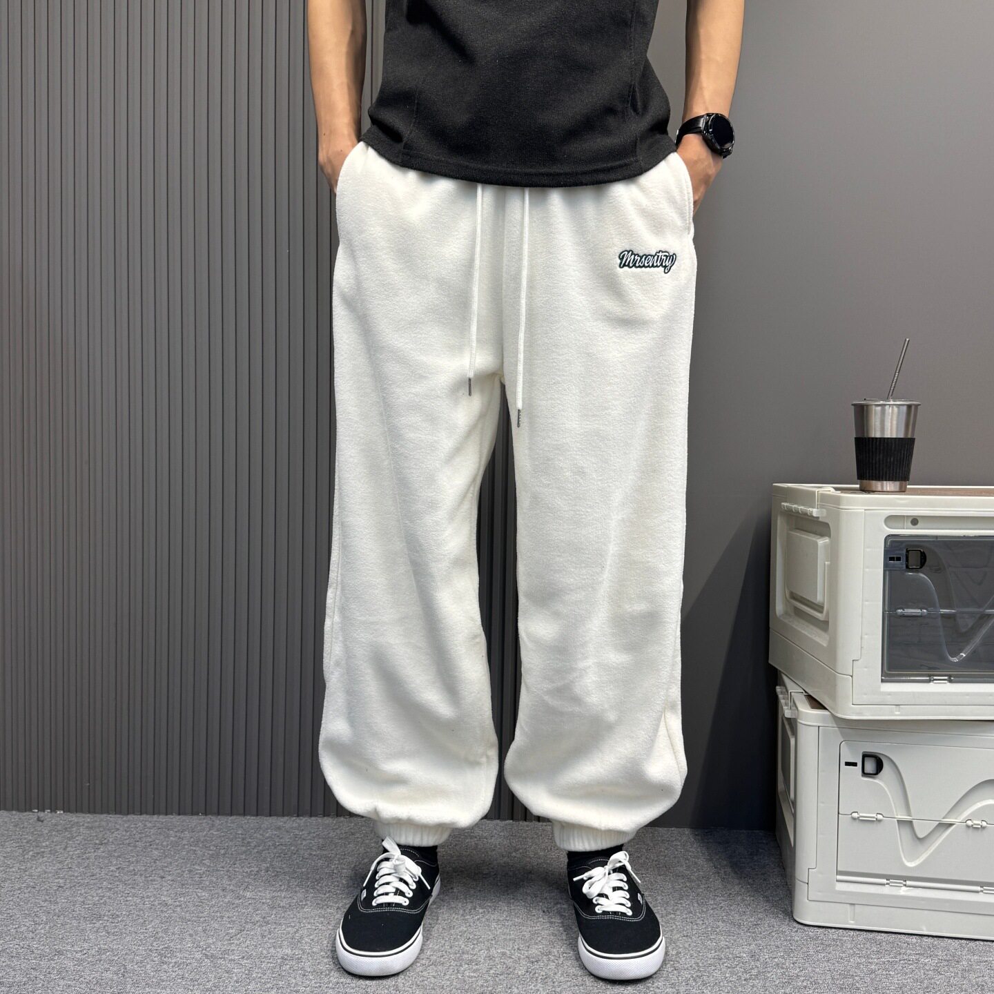 长裤秋冬男女加绒加厚法兰绒裤子暖暖裤珊瑚绒宽松阔腿休闲运动裤