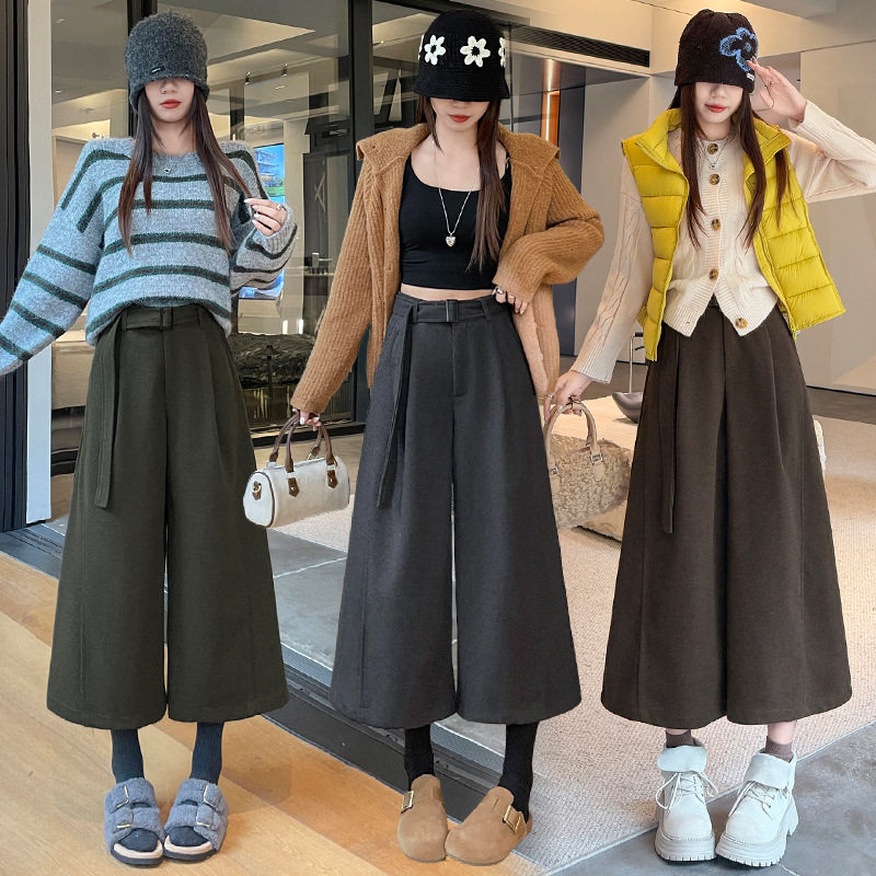 气质百搭七分裤女秋季2026新款高腰拉链裤子宽松显瘦阔腿裤外穿