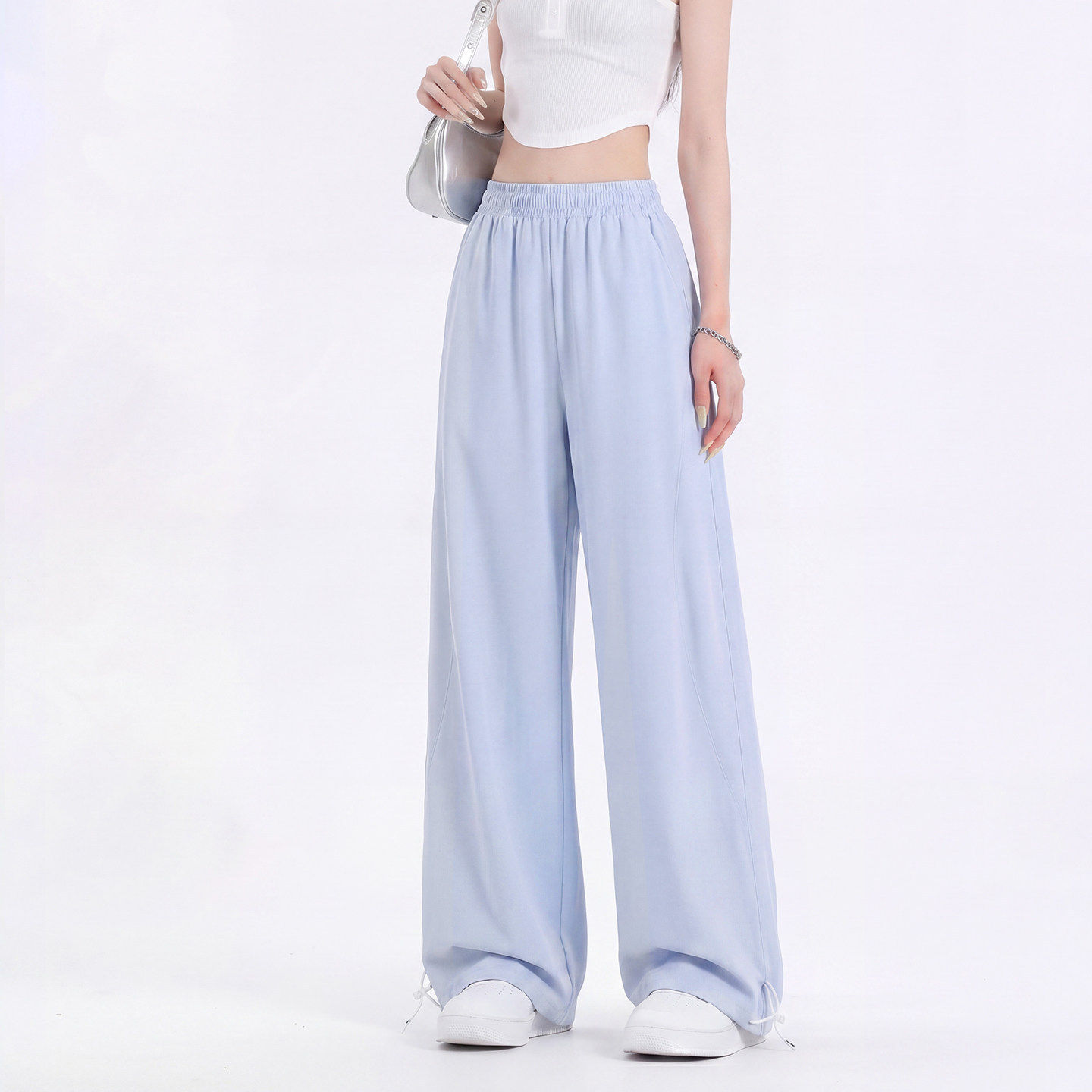 冰丝阔腿裤女2026新款夏季薄户外登山冲锋裤小个子休闲直筒工装裤