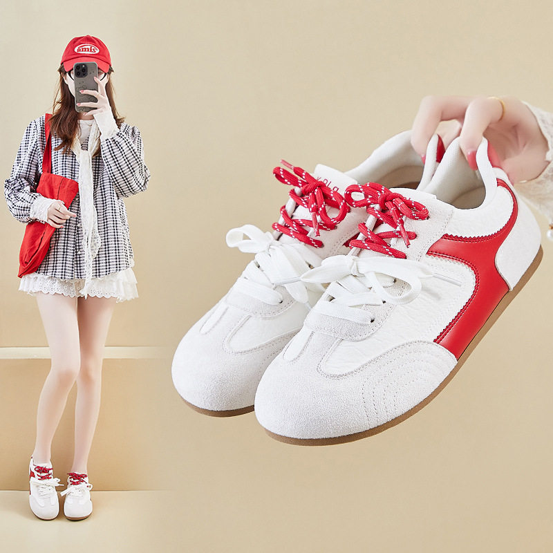 ins韩版新款德训鞋女2026春季学生运动跑步休闲街拍厚底增高2603,女鞋,时尚休闲鞋,淘宝优惠券,粉丝福利购,淘宝优惠卷