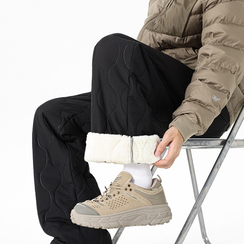 羊羔绒裤子男款冬季加绒加厚保暖棉裤东北外穿防寒卫裤潮牌休闲裤