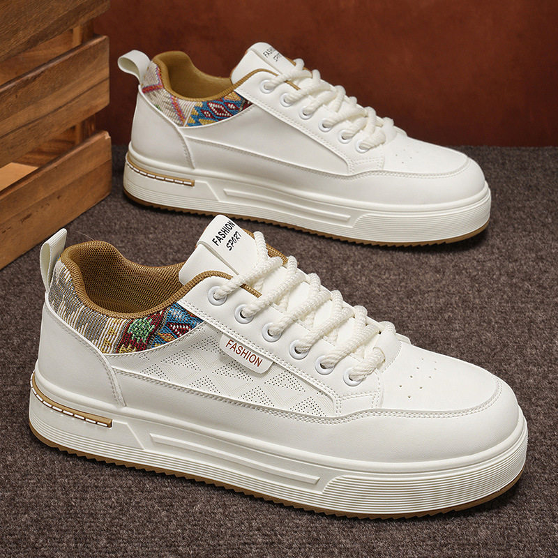 小白鞋男款2026新款春季轻便休闲板鞋青少年复古百搭运动透气潮鞋