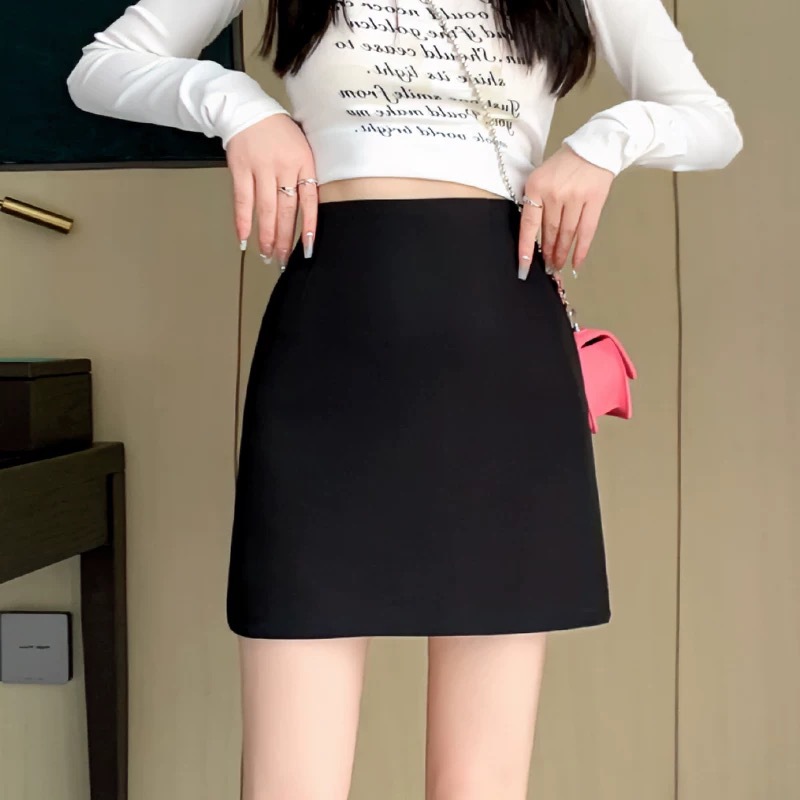 西装半身裙女春夏新款短款包臀裙高腰显瘦 A字短裙通勤辣妹风