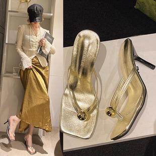 法式气质凉拖高级感人字拖鞋女鞋子外穿2026年新款夏季高跟鞋凉鞋