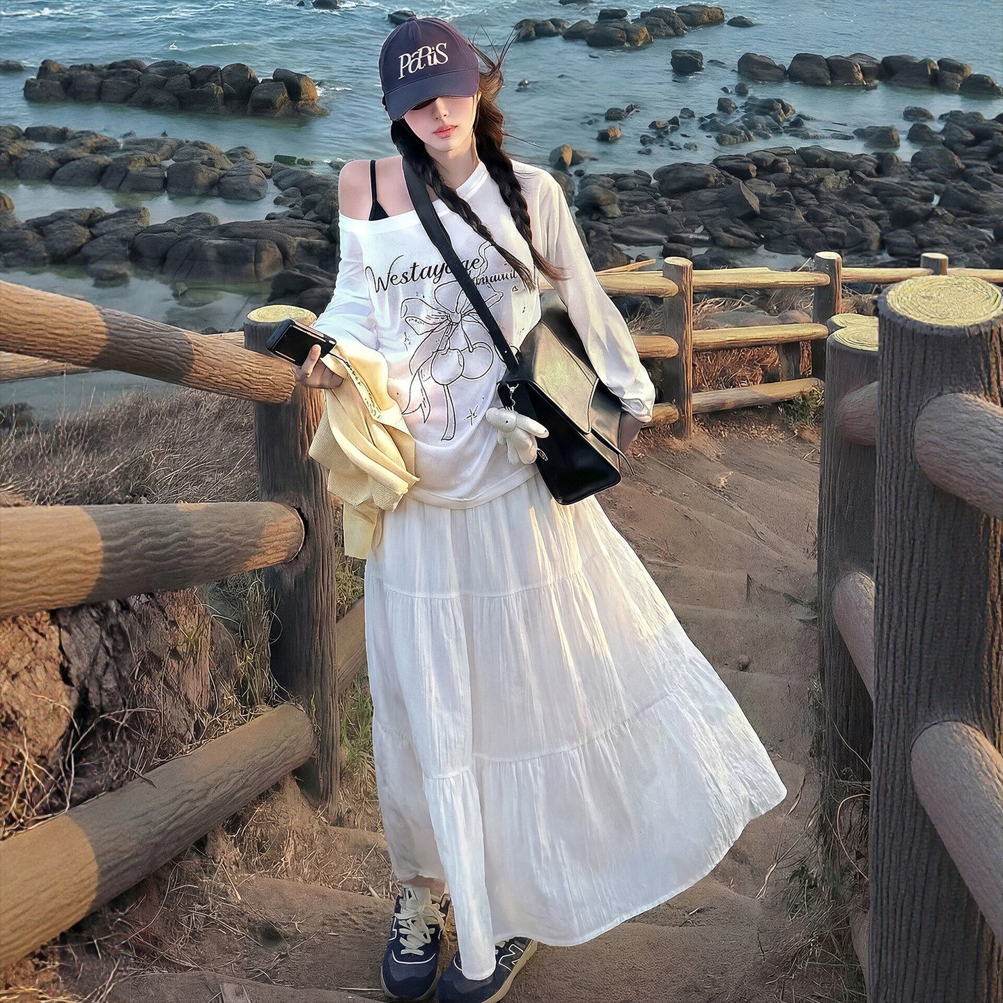 白色半身裙女2026新款夏季大码胖mm巨好看a字裙雪纺蓬蓬蛋糕裙子