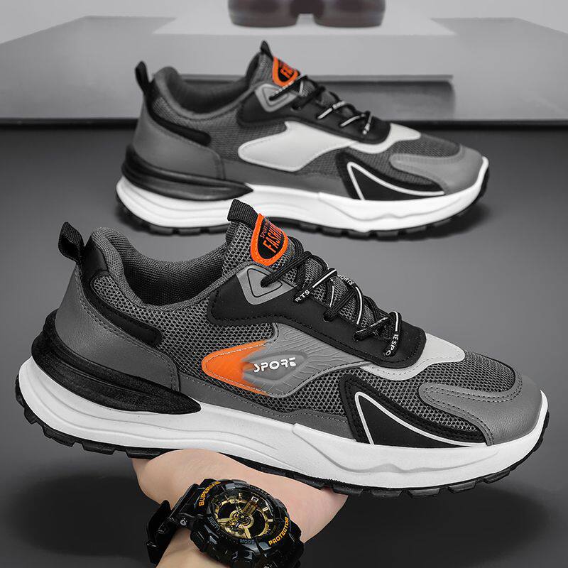 运动鞋男鞋春夏新款透气网面鞋男士休闲鞋防滑软底跑步老爹鞋子男