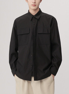 帝创者C2321秋季新品男生长袖衬衫百搭高级简约男士长袖衬衣外套