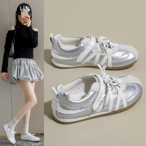 ins韩版芭蕾德训鞋女2026秋季厚底增高新款学生甜美街拍休闲26239