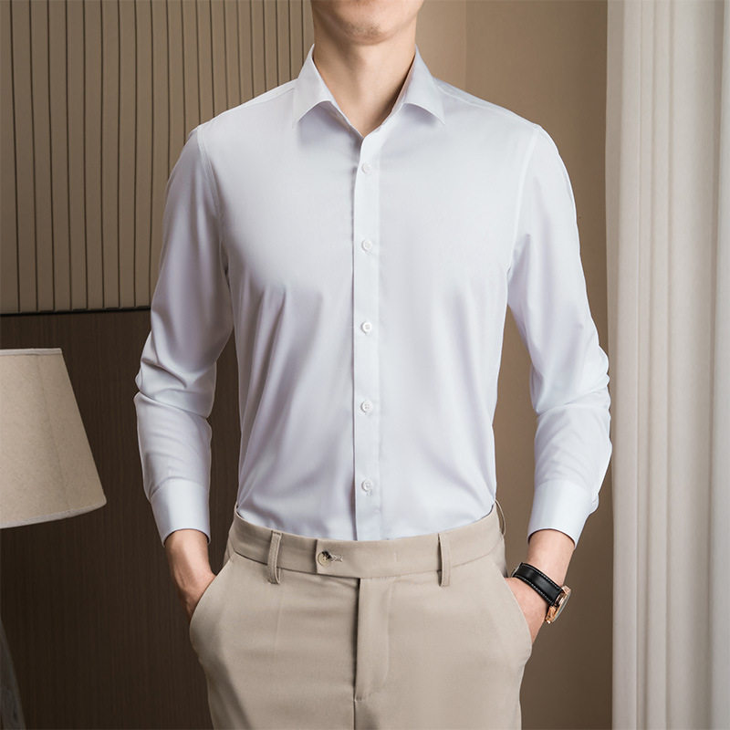帝创者6629秋季新款男士长袖修身衬衣经典商务纯色正装内搭衬衫