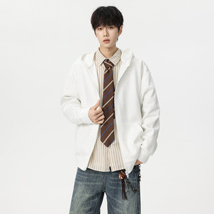 满天星连帽重磅黑色卫衣男女春季情侣装美式复古上衣服百搭外套