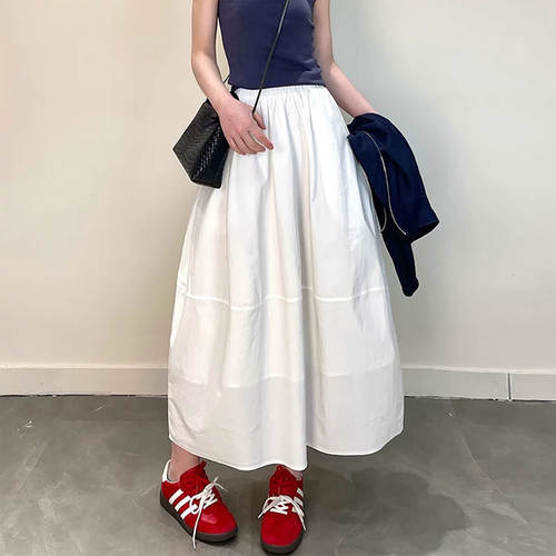 白色棉麻半身裙女士2026新款夏季大码高腰亚麻裙胖mm显瘦南瓜长裙
