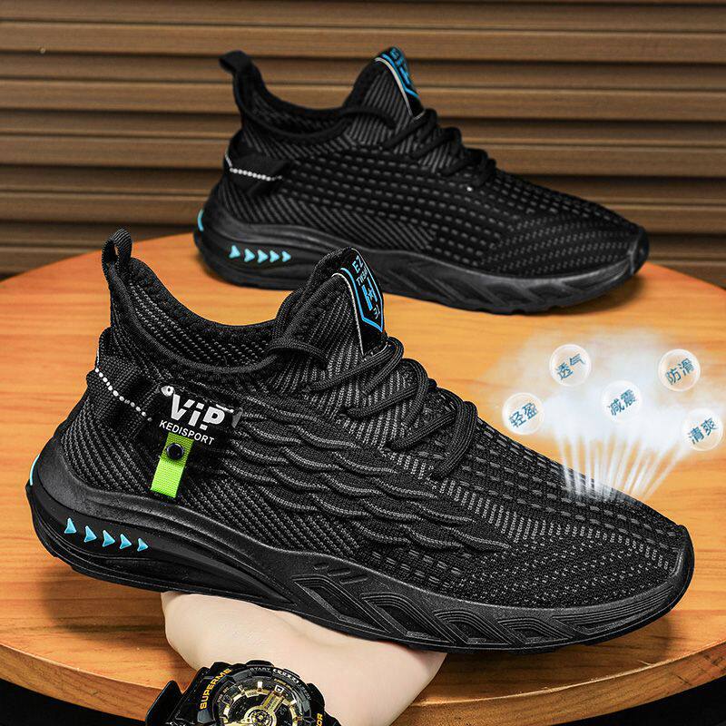 新款休闲男鞋潮流透气冬季飞织鞋子轻便百搭工作鞋网鞋男运动鞋