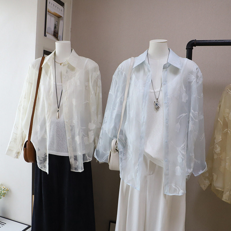 [比正]2026早春新韩系吊带背心叠穿轻薄透视防晒衬衫两件套女5963