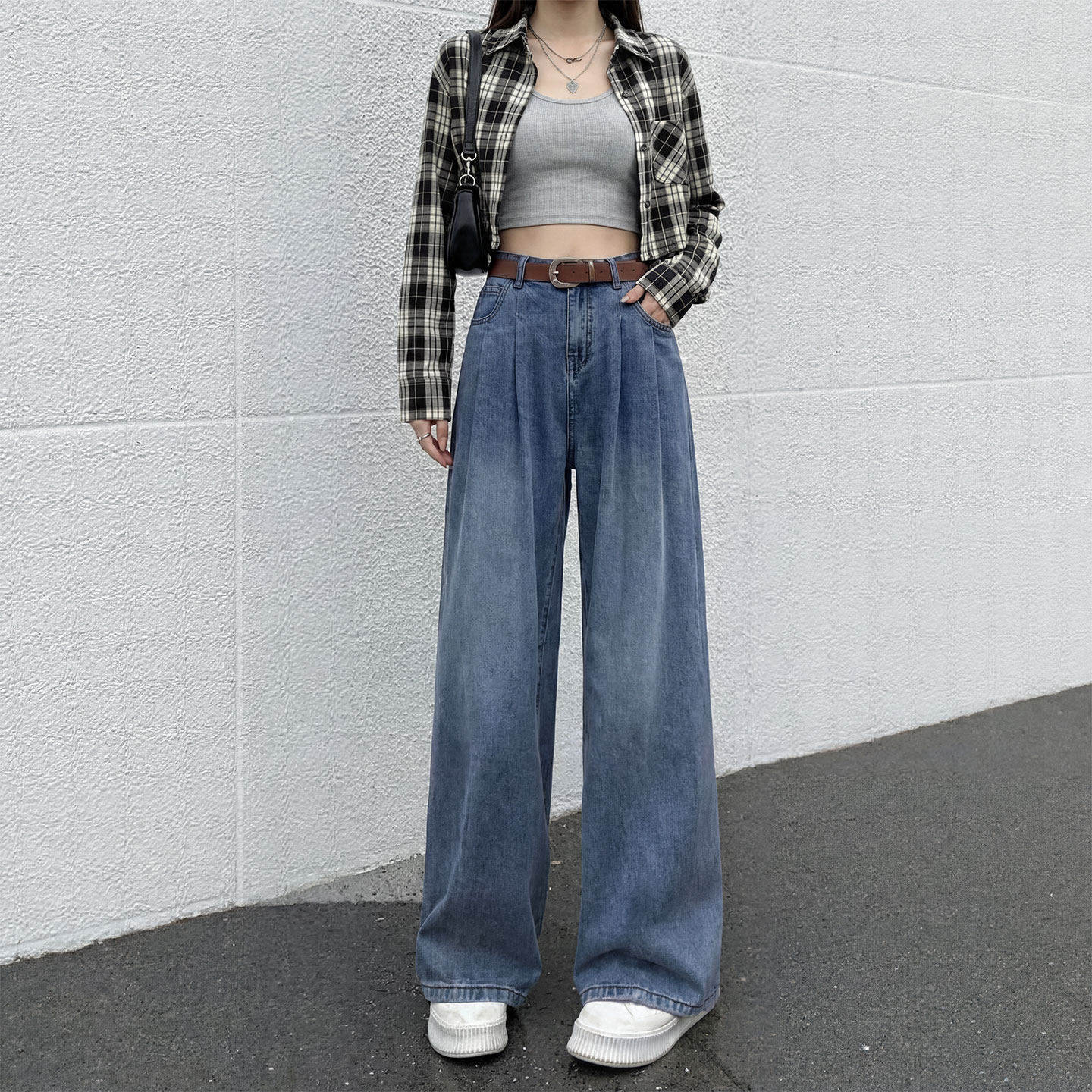 天丝牛仔裤女2026新款夏季薄款胖mm大码休闲直筒显瘦冰丝阔腿裤子