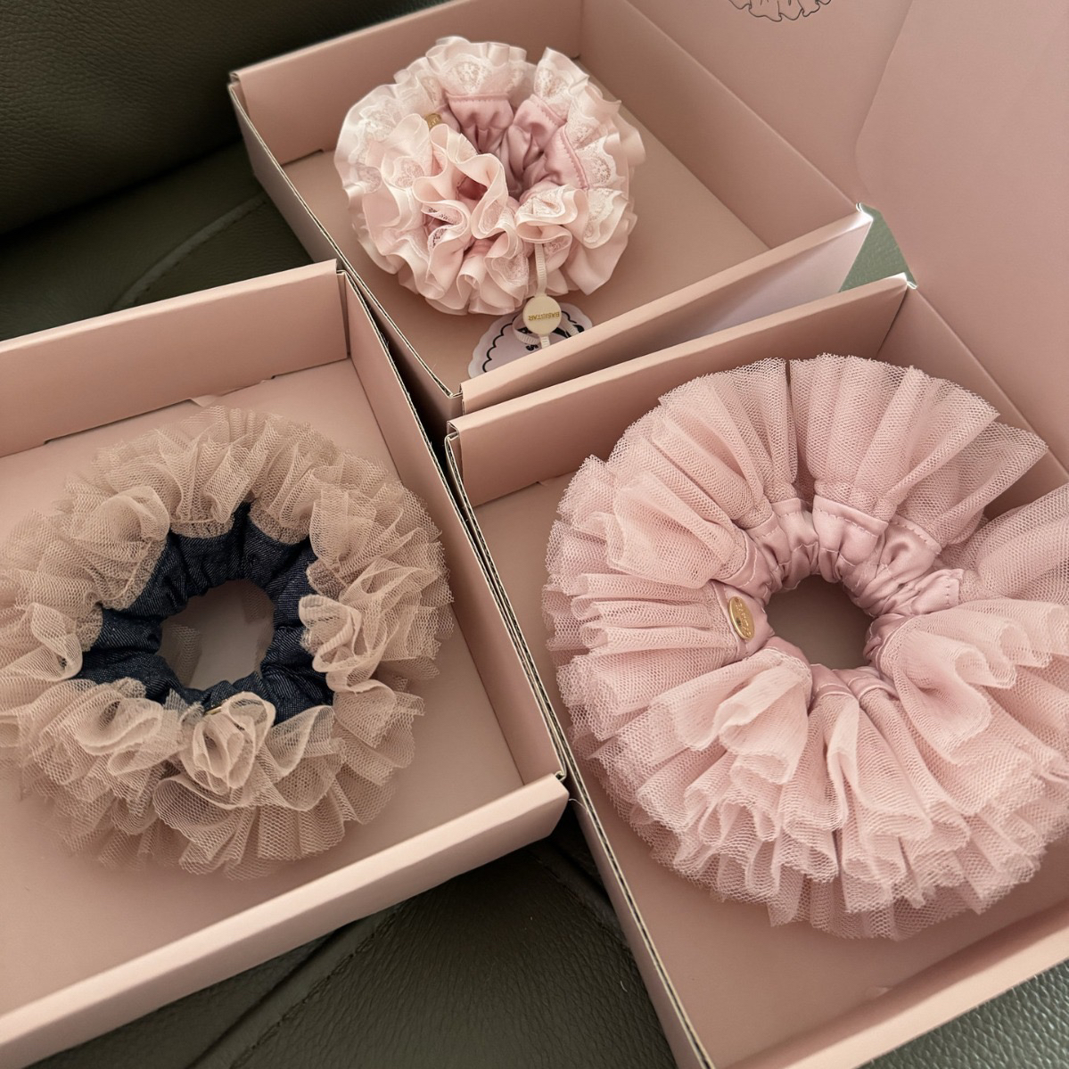 Basistar 法式重工蕾丝公主风芭蕾系列手作大肠发圈 天鹅少女发圈