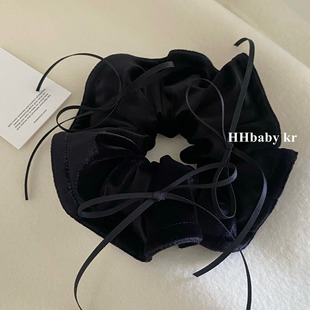 【HHBABY KR】法式Black Ballet黑色丝绒大肠发圈 高马尾超大头绳