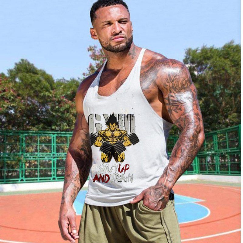 SPECIAL MENS AND WOMENS PROFESSIONAL LOOSE FITNESS MENS BODYBUILDING VESTS DIG DEEP I-SHAPED VESTS SPORTS BACK MENS COTTON