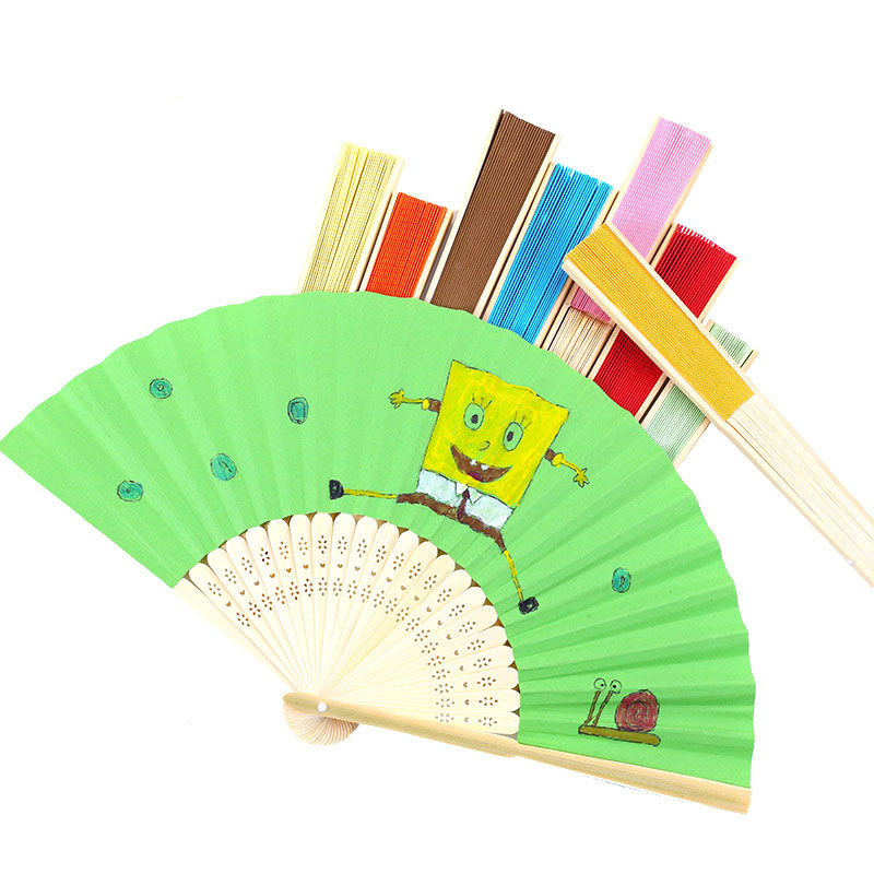 小学生diy空白纸扇子折扇儿童diy绘画扇子幼儿园手工制作画小凉扇