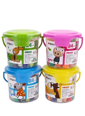 晨光AKE04005彩色橡皮泥24色彩泥 手提筒装文具DIY手工材料带模具