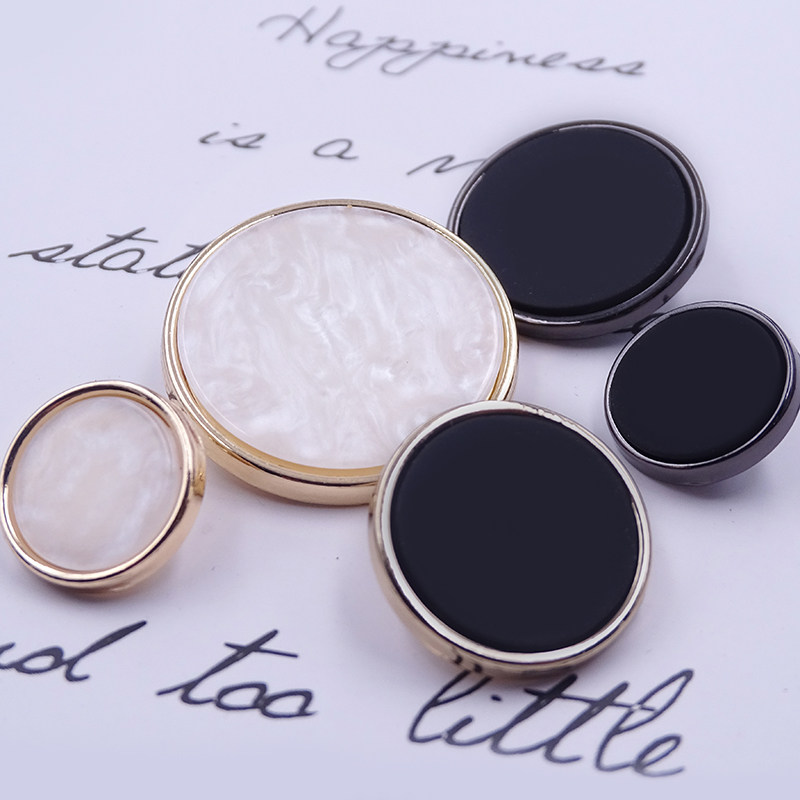 울 코트 코트 버튼 하이 엔드 버튼 탑 여성용 다목적 라운드 슈트 버튼 윈드 브레이커 스웨터 메탈 버튼