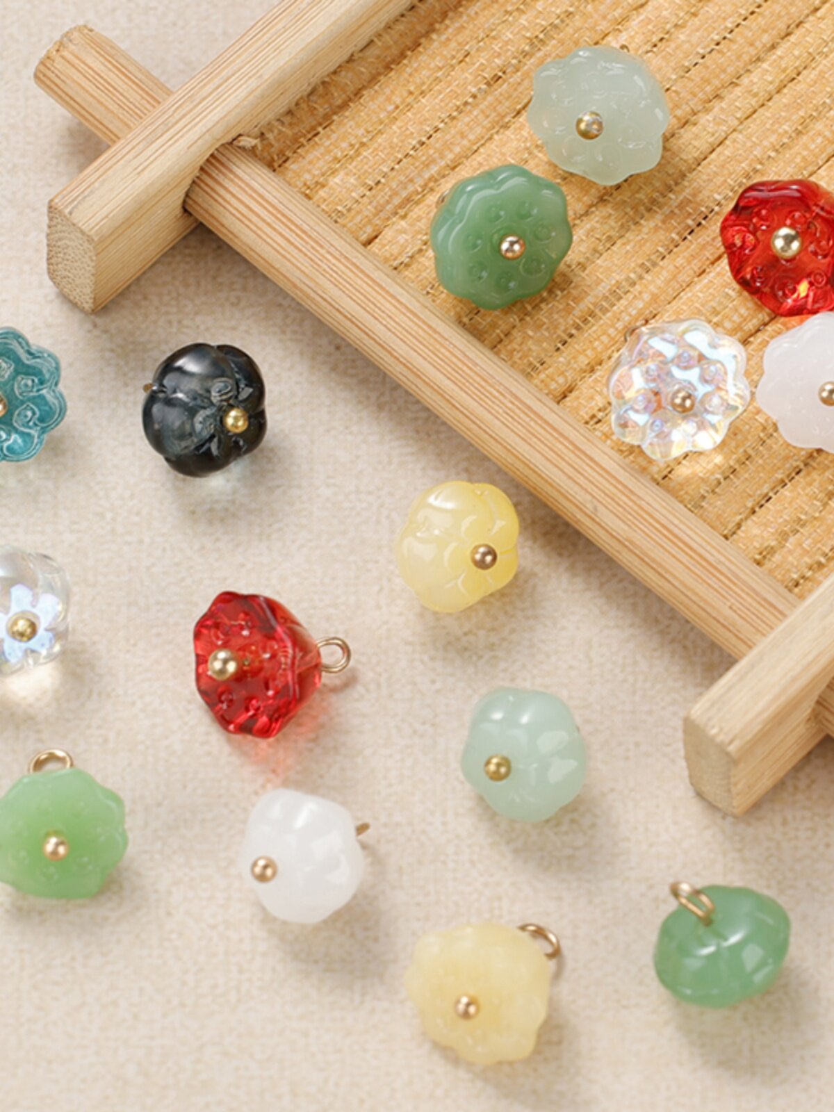 모조 옥 연꽃 단추 고대 스타일 치파오 당나라 정장 HANFU 셔츠 새로운 중국 스타일 단추 옷 접시 버클 장식 액세서리