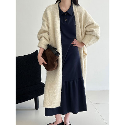 软糯羊毛针织长款开衫女