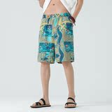 夏季风宽松大码沙滩五分裤DSA011-1-P35-绿色，男装休闲裤，电商A011-1（原4007）