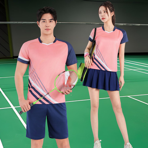 速干透气羽毛球服比赛短袖套装