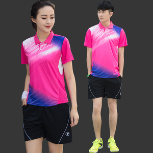 羽毛球服套装女情侣夏季速干透气比赛团体定制服短袖运动乒乓球衣