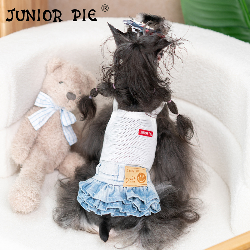 JuniorPie狗狗水洗牛仔裤裙