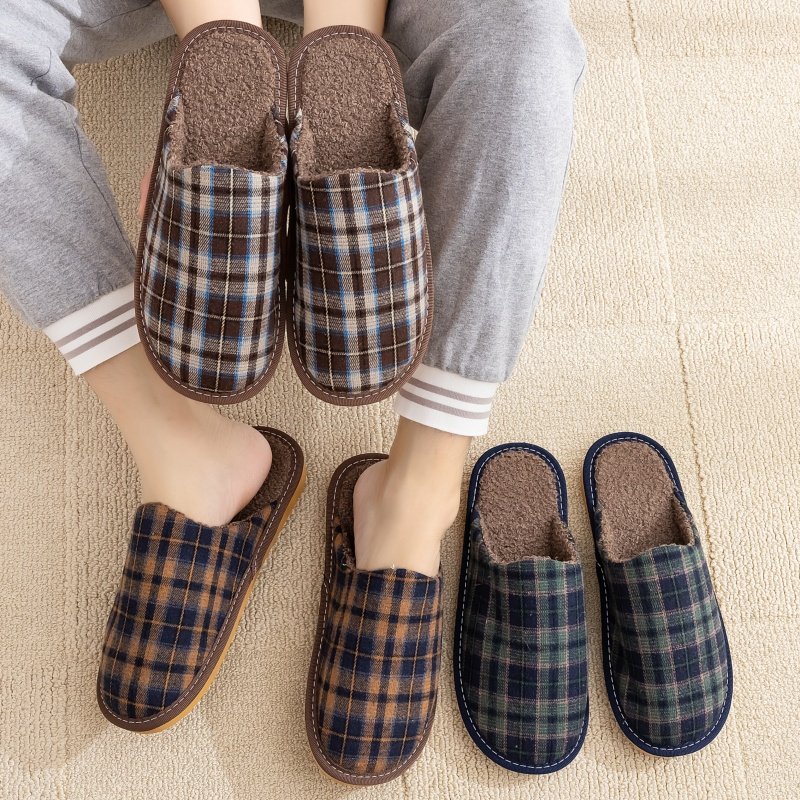 秋冬季家居棉拖鞋女室内男保暖防滑厚底情侣家用地板布艺拖鞋冬天