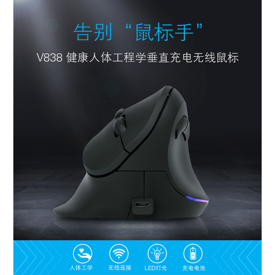 人体工学垂直鼠标，护腕防鼠标手