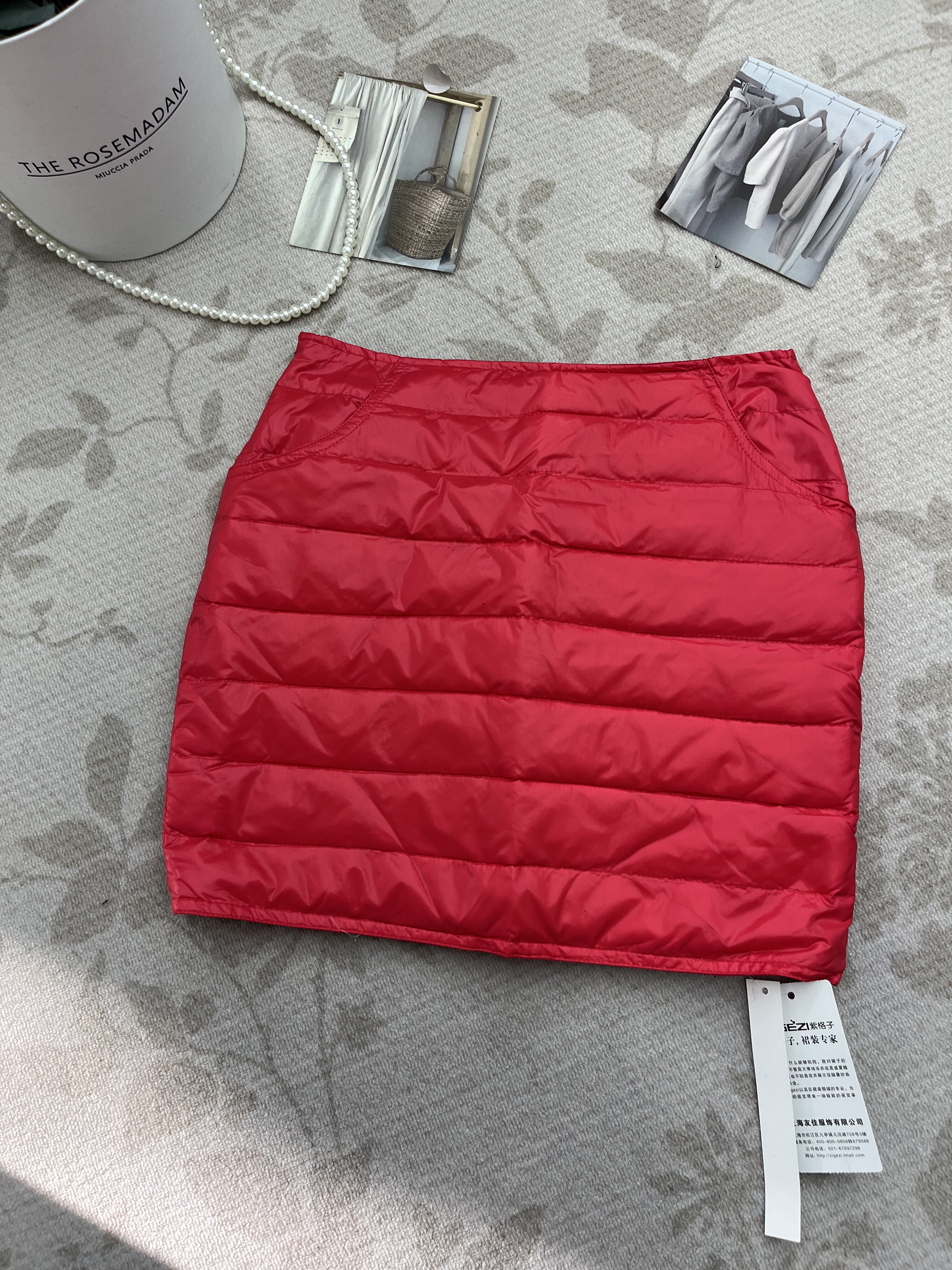 复古大红色显瘦A字羽绒半身裙秋冬百搭保暖减龄新年款