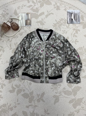 复古花纹宽松棒球服女秋季新款韩版显瘦休闲百搭外套