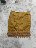 复古高级蕾丝裙摆鹿皮绒面料半身裙包臀裙春秋款 甜美