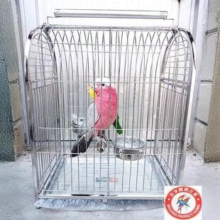出口级HOKAPET鹦鹉不锈钢外出笼便携笼手提鸟笼中大型鹦鹉外带笼