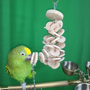 鹦鹉啃咬玩具原色彩色木串磨嘴解闷撕扯玄凤牡丹用品木块鸟笼挂件