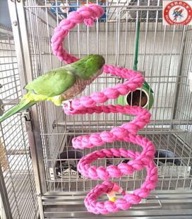 中小型鹦鹉攀爬绳索鸟笼旋转爬梯棉绳玄凤牡丹虎皮啃咬秋千笼挂件