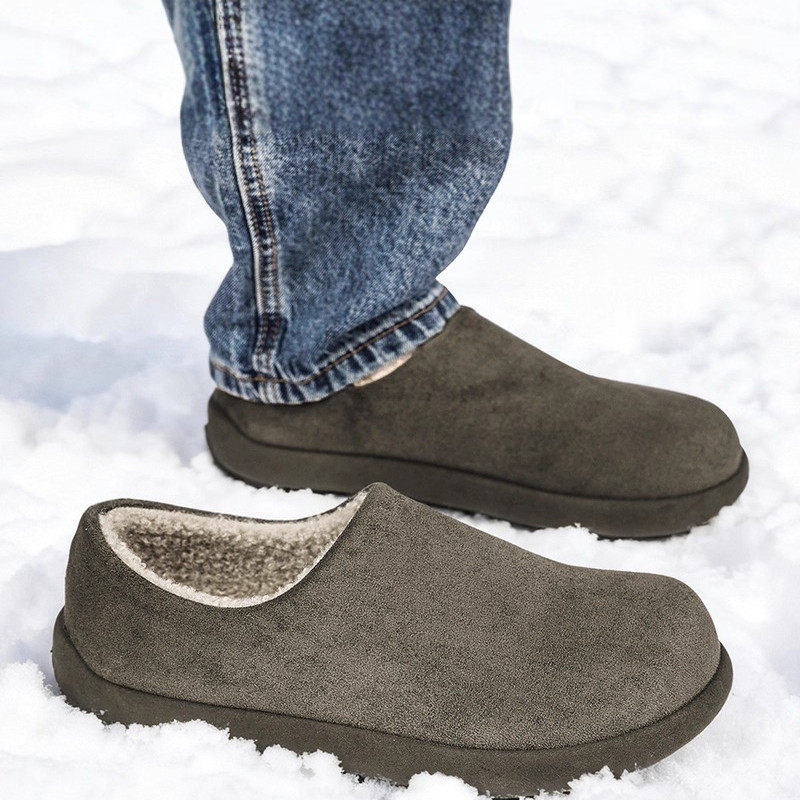 勃肯鞋男2025新款冬季加绒保暖棉鞋防水防滑一脚蹬皮毛一体雪地靴,流行男鞋,软木鞋/勃肯鞋,淘宝优惠券,粉丝福利购,淘宝优惠卷