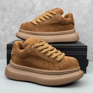 男生厚底增高松糕潮鞋 翻毛男鞋 潮牌运动休闲板鞋 新款 7CM 2026春季