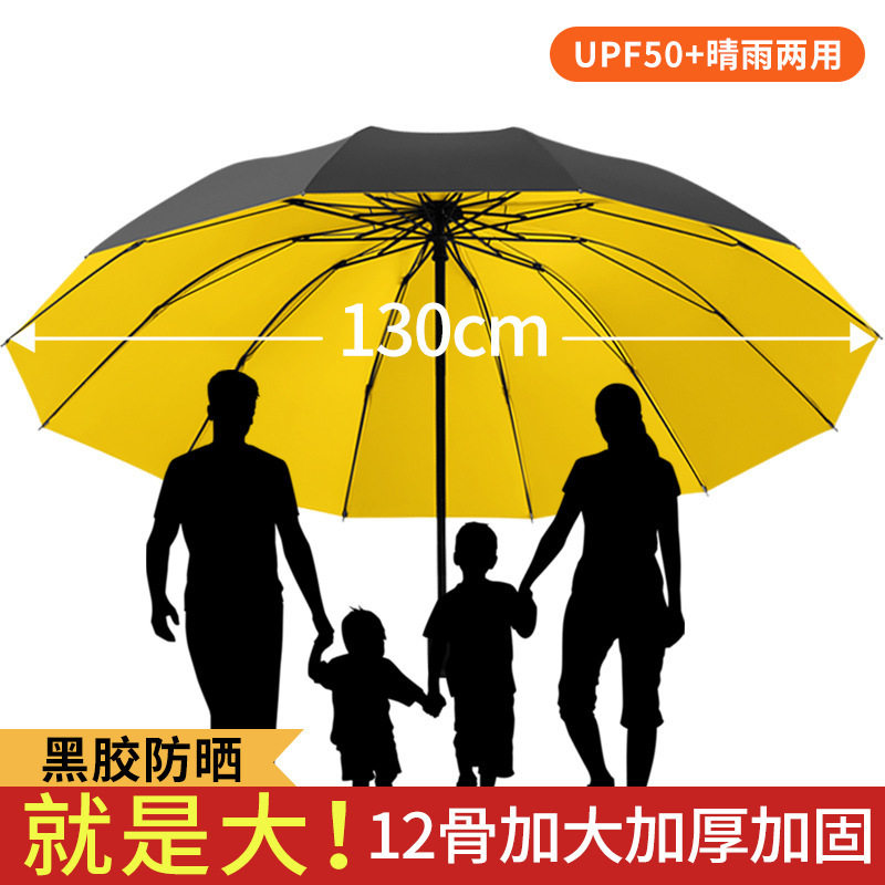 巨无霸雨伞升级12骨防风防晒雨伞男女晴雨两用大号结实耐用手动伞图片