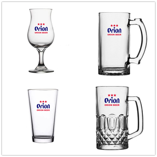 日本奥利恩加厚啤酒杯生啤玻璃杯Orion居酒屋扎啤杯冲绳特色酒杯