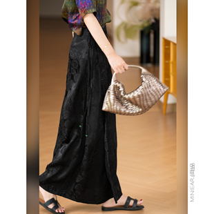 搭配好半裙 复古文艺优雅气质缎面提花裹裙女 中式 小耳出品