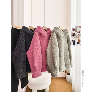 牛筋绒内里 小耳出品 重磅70羊毛 B入 休闲宽松连帽外套女 篙货